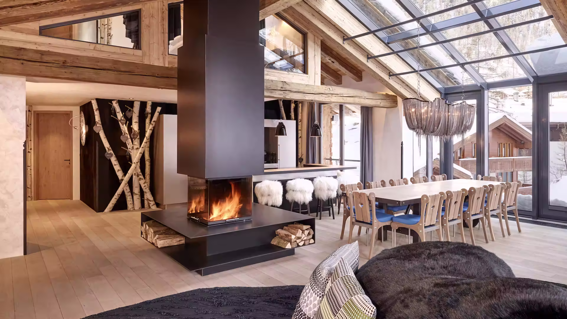 Skylight Loft Livingroom Hotel Firefly Zermatt Switzerland